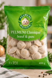 Paquet de pelmeni classiques au bœuf et au porc – 400 g